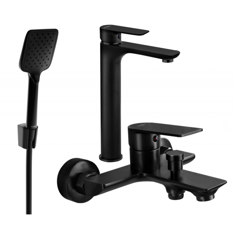 Mexen Alfa R62 vonios komplektas, juodas - 745713R62-70