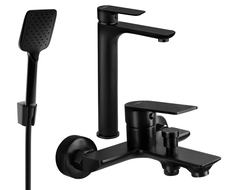 Mexen Alfa R62 vonios komplektas, juodas - 745713R62-70