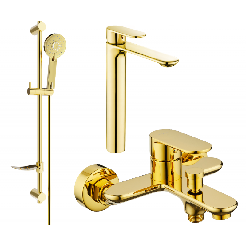 Mexen Milo DF40 vonios komplektas, auksinis - 71313DF40-50