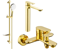 Mexen Milo DF05 vonios rinkinys, auksinis - 71313DF05-50