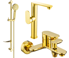 Mexen Milo DF40 vonios rinkinys, auksinis - 713153DF40-50
