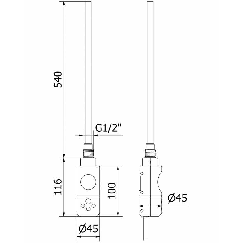 Mexen Ares elektrinis radiatorius 1800 x 600 mm, 600 W, auksinis - W102-1800-600-2900-50