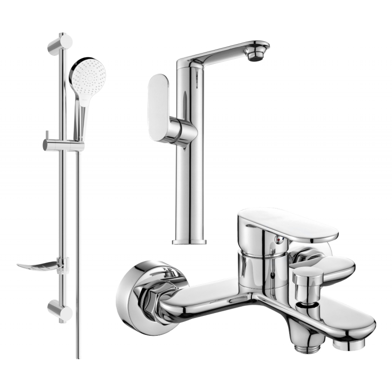 Mexen Milo DF05 vonios komplektas, chromas - 713153DF05-00