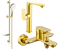 Mexen Milo DF05 vonios komplektas, auksinis - 713153DF05-50