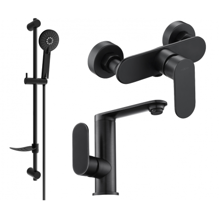 Mexen Milo DF40 dušo komplektas, juodas - 713054DF40-70