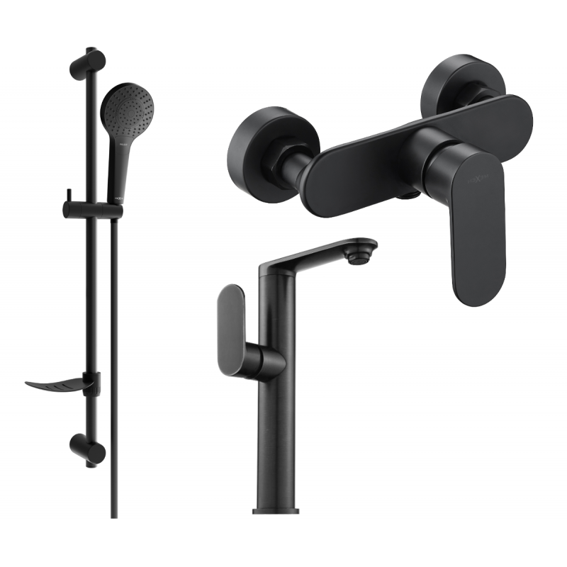 Mexen Milo DF05 dušo komplektas, juodas - 713154DF05-70