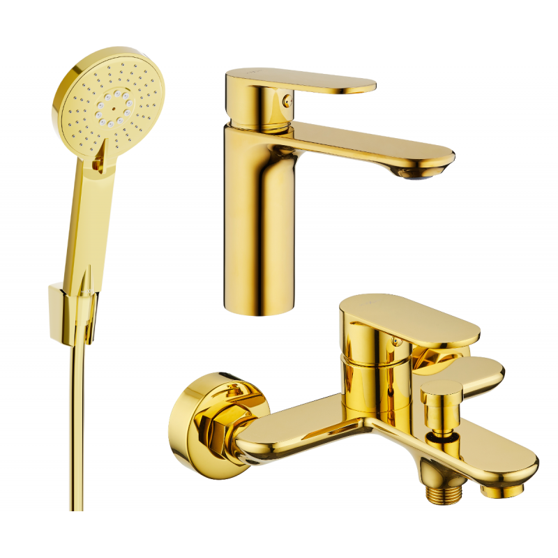 Mexen Milo R40 vonios komplektas, auksinis - 71303R40-50