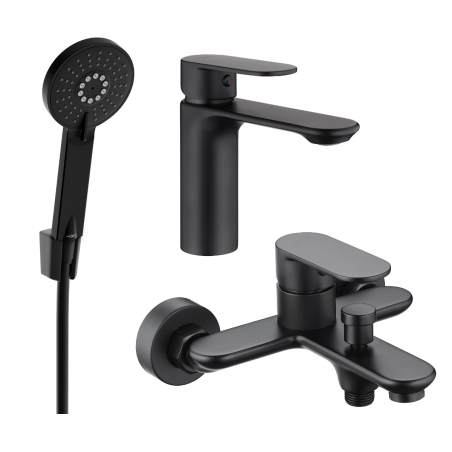 Mexen Milo R40 vonios komplektas, juodas - 71303R40-70