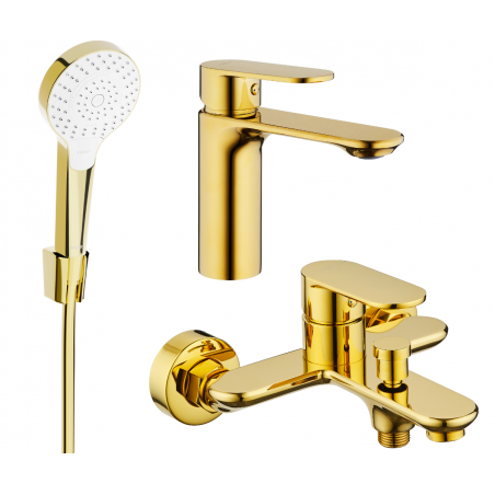 Mexen Milo R05 vonios komplektas, auksinis - 71303R05-50