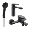 Mexen Milo R05 vonios komplektas, juodas - 71303R05-70