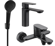 Mexen Milo R05 vonios maišytuvo komplektas, juodas - 71303R05-70