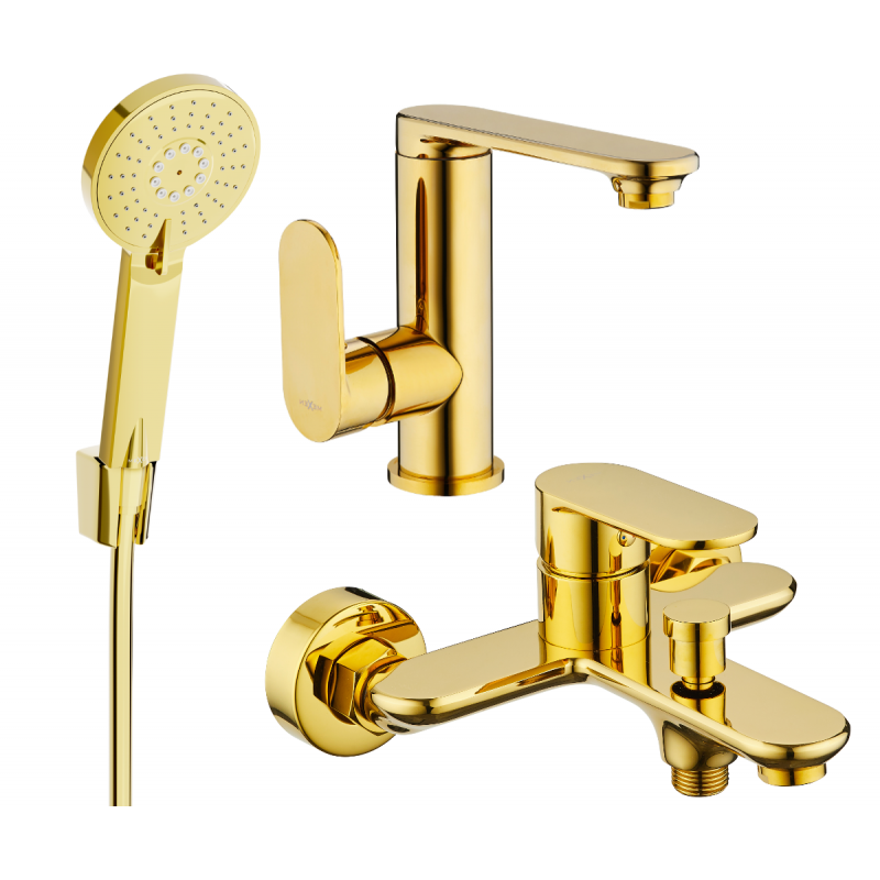 Mexen Milo R40 vonios kambario komplektas, auksinis - 713053R40-50
