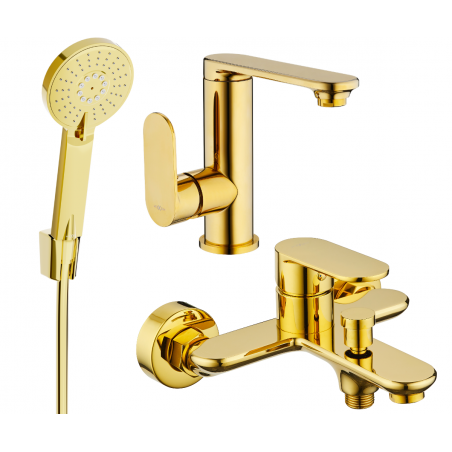 Mexen Milo R40 vonios komplektas, auksinis - 713053R40-50