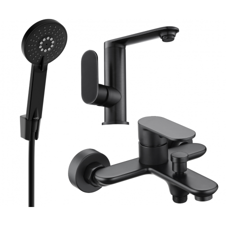 Mexen Milo R40 vonios komplektas, juodas - 713053R40-70