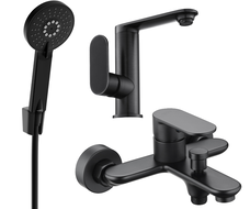 Mexen Milo R40 vonios rinkinys, juodas - 713053R40-70