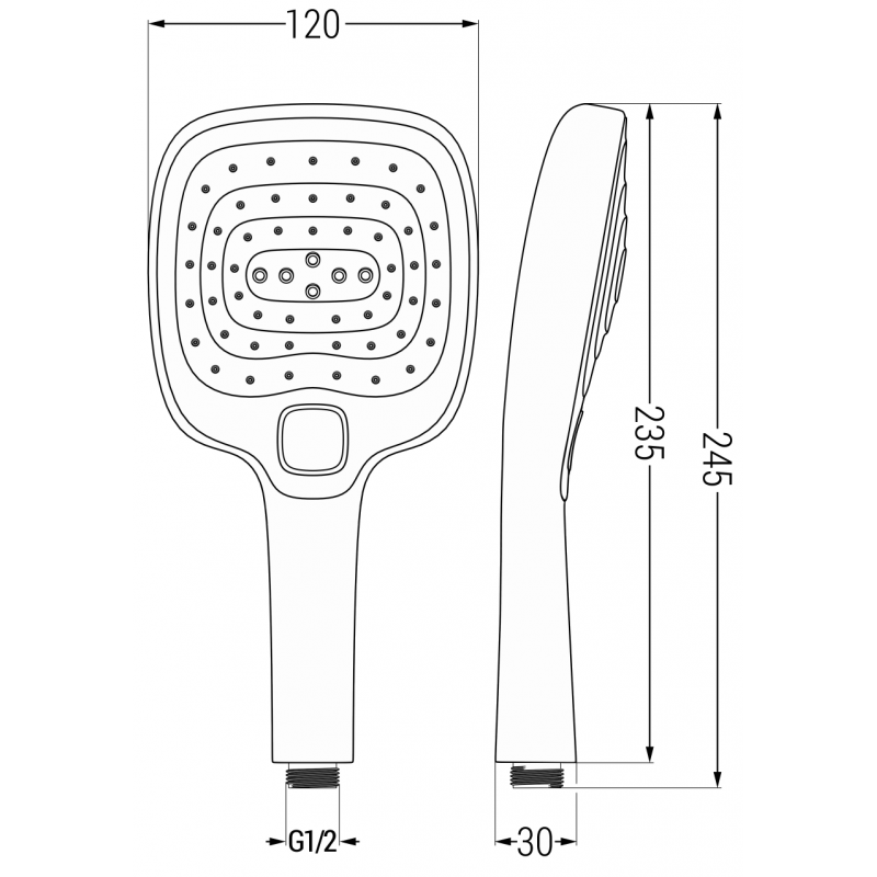 Mexen R-17 trijų funkcijų dušo rankena, chromuota/balta - 79517-02