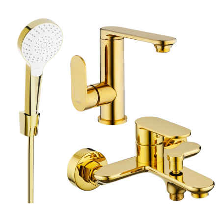 Mexen Milo R05 vonios komplektas, auksinis - 713053R05-50