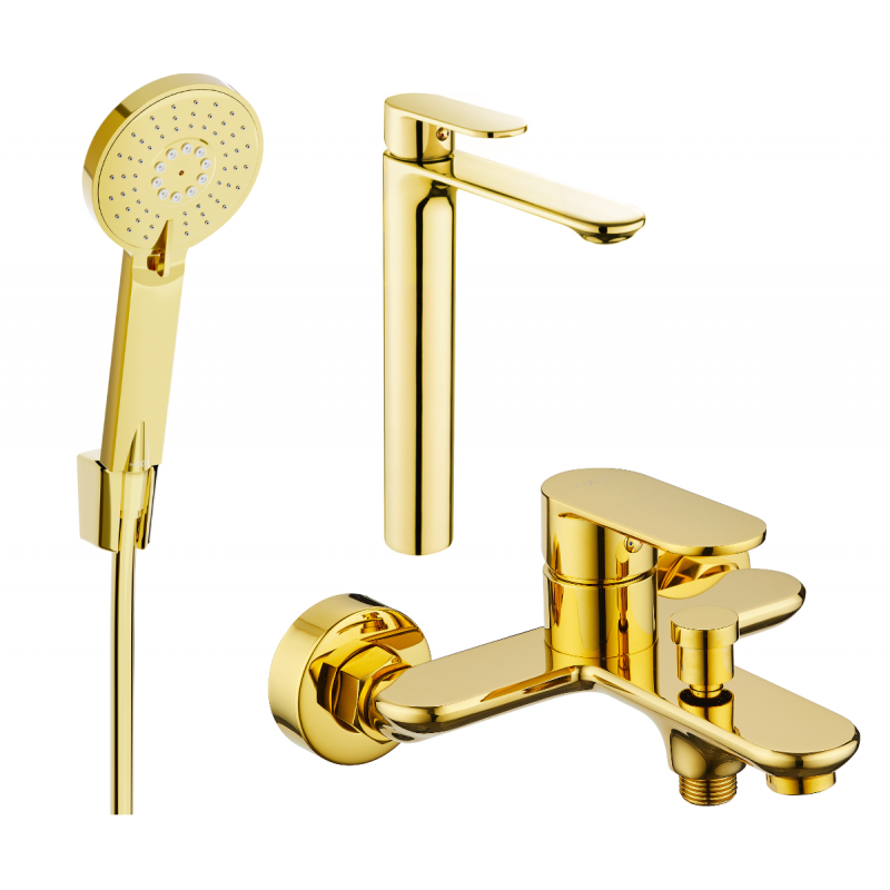 Mexen Milo R40 vonios rinkinys, auksinis - 71313R40-50