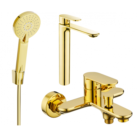 Mexen Milo R40 vonios komplektas, auksinis - 71313R40-50