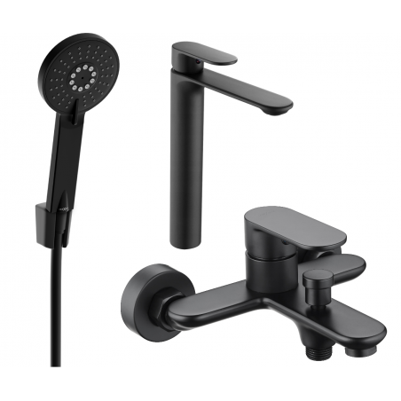 Mexen Milo R40 vonios komplektas, juodas - 71313R40-70