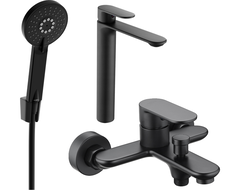 Mexen Milo R40 vonios komplektas, juodas - 71313R40-70