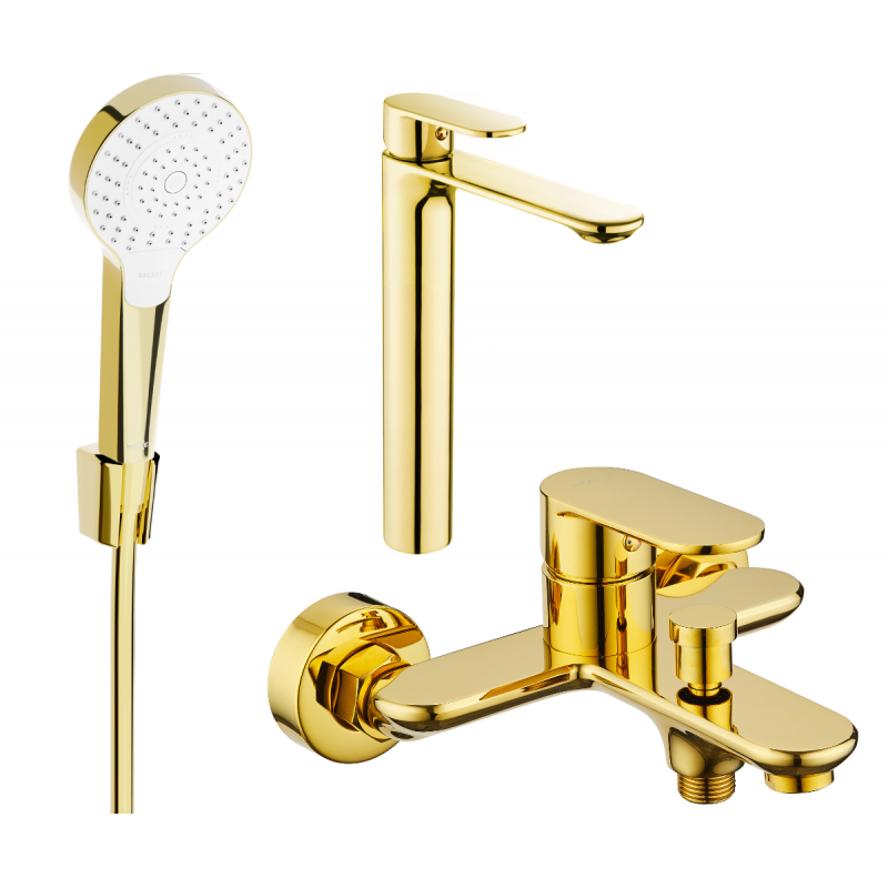 Mexen Milo R05 vonios komplektas, auksinis - 71313R05-50