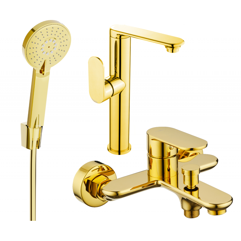 Mexen Milo R40 vonios komplektas, auksinis - 713153R40-50