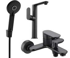Mexen Milo R40 vonios komplektas, juodas - 713153R40-70