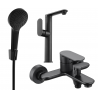 Mexen Milo R05 vonios rinkinio komplektas, juodas - 713153R05-70