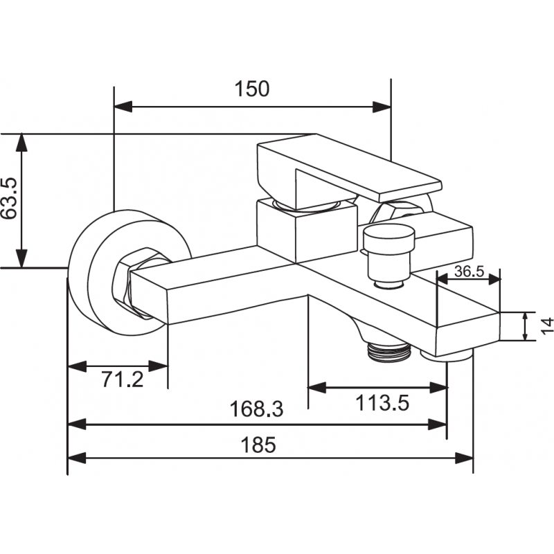 Mexen Uno DQ45 vonios komplektas, juodas - 71413DQ45-70