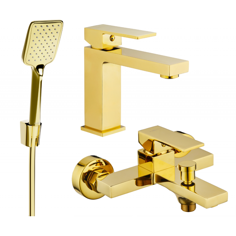 Mexen Uno R62 vonios komplektas, auksinis - 71403R62-50