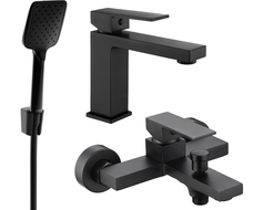 Mexen Uno R62 vonios komplektas, juodas - 71403R62-70
