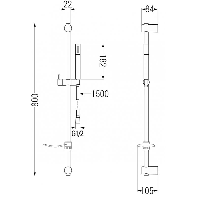 Mexen Zero DF70 vonios komplektas, juodas - 71103DF70-70