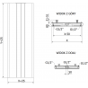 Mexen Line VR20SL radiatorius plokštelinis 1600 x 400 mm, prijungimas apatinis centrinis, 794 W, baltas - W6VR20SL-160-040-00