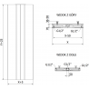 Mexen Line VS20SL radiatorius 1800 x 300 mm, apatinas centrinis prijungimas, 654 W, baltas - W6VS20SL-180-030-00