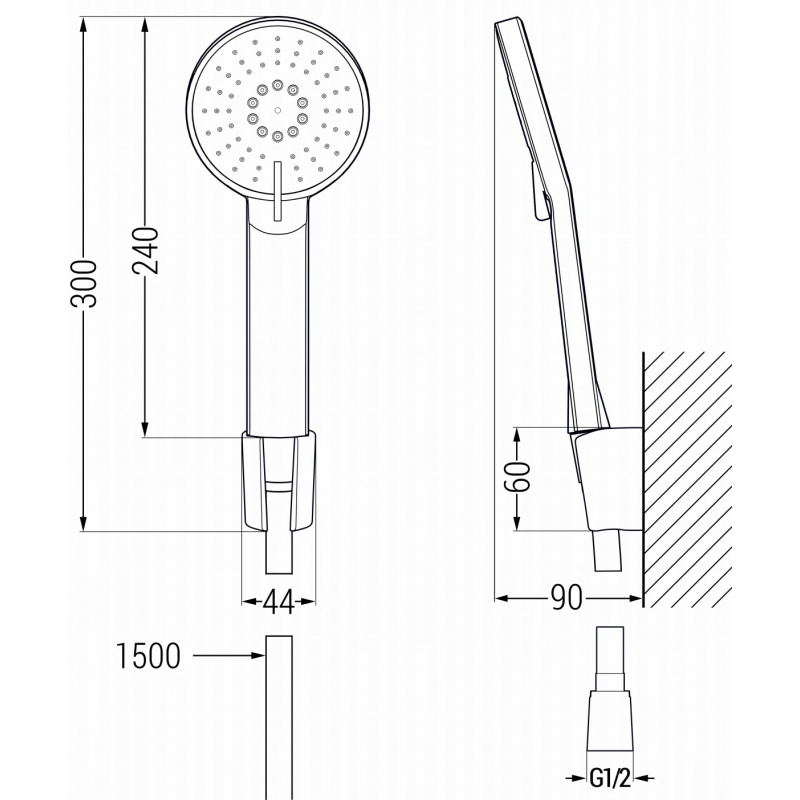 Mexen Zero R40 vonios komplektas, juodas - 71103R40-70