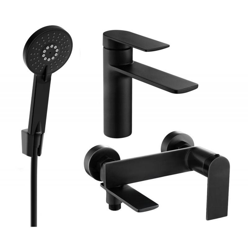 Mexen Zero R40 vonios komplektas, juodas - 71103R40-70