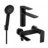 Mexen Zero R40 vonios komplektas, juodas - 71103R40-70