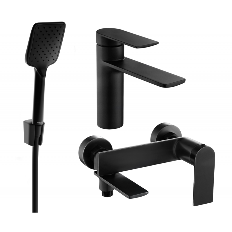Mexen Zero R62 vonios komplektas, juodas - 71103R62-70