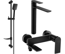 Mexen Zero DF62 vonios komplektas, juodas - 7113DF62-70