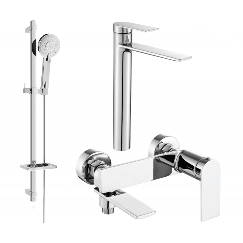 Mexen Zero DQ40 vonios komplektas, chromas - 7113DQ40-00