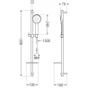 Mexen Zero DQ40 vonios komplektas, Juoda - 7113DQ40-70