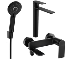 Mexen Zero R40 vonios komplektas, juodas - 71113R40-70