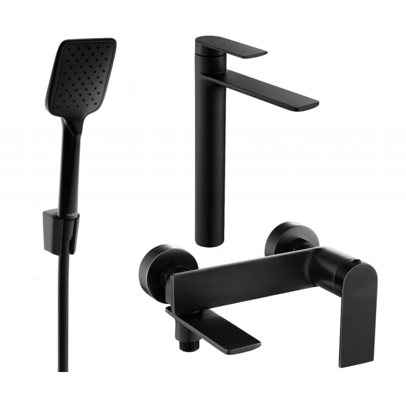 Mexen Zero R62 vonios komplektas, juodas - 71113R62-70