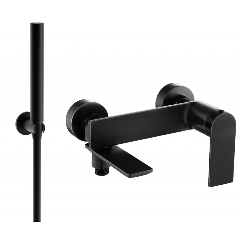 Mexen Zero R70 vonios maišytuvas su dušo komplektu, juodas - 7113R70-70