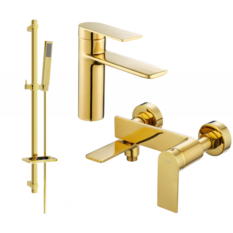 Mexen Zero DQ02 vonios komplektas, auksinis - 71103DQ02-50