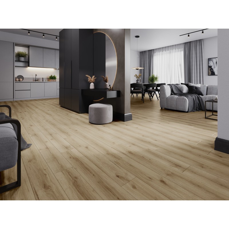 Mexen Sun Valley vinilinės plokštės 1240 x 182 mm SPC 6,5 mm, IXPE 1,5 mm pagrindas, 4 V-Fuga, Ąžuolas