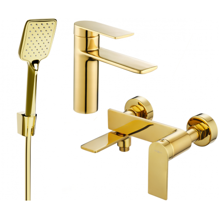 Mexen Zero R62 vonios rinkinys, auksinis - 71103R62-50