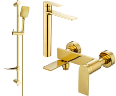 Mexen Zero DF62 vonios komplektas, auksinis - 7113DF62-50