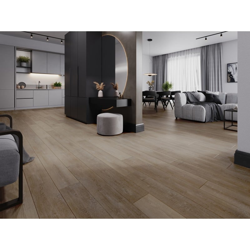 Mexen Windsor vinilinės plokštės 1240 x 182 mm SPC 6,5 mm, IXPE padėklas 1,5 mm, 4 V-Fuga, Ąžuolas